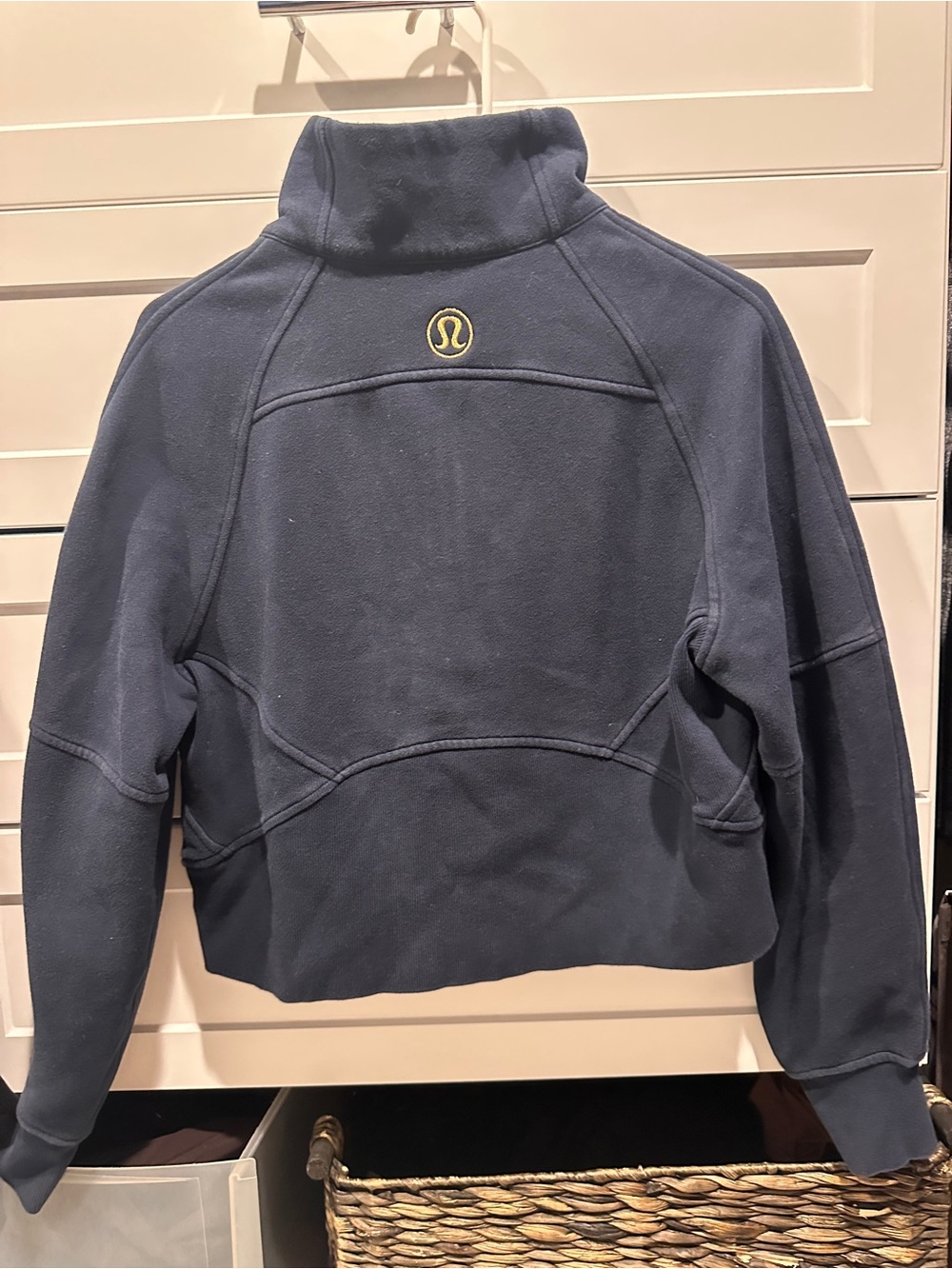 Lululemon Scuba Oversized Funnel Neck Half Zip True Navy/Gold XS/S Rare - Picture 4 of 6